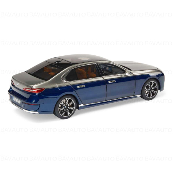 BMW I7 Bicolor gri/albastru - 1/18 Minichamps
