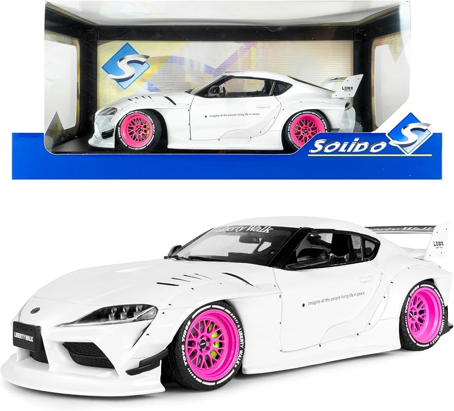 Toyota GR Supra Liberty Walk Body Kit white pink 2025 - 1/18 Solido