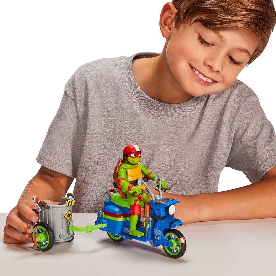Figurina Raphael cu vehicul Testoasele Ninja - Battle Cycle