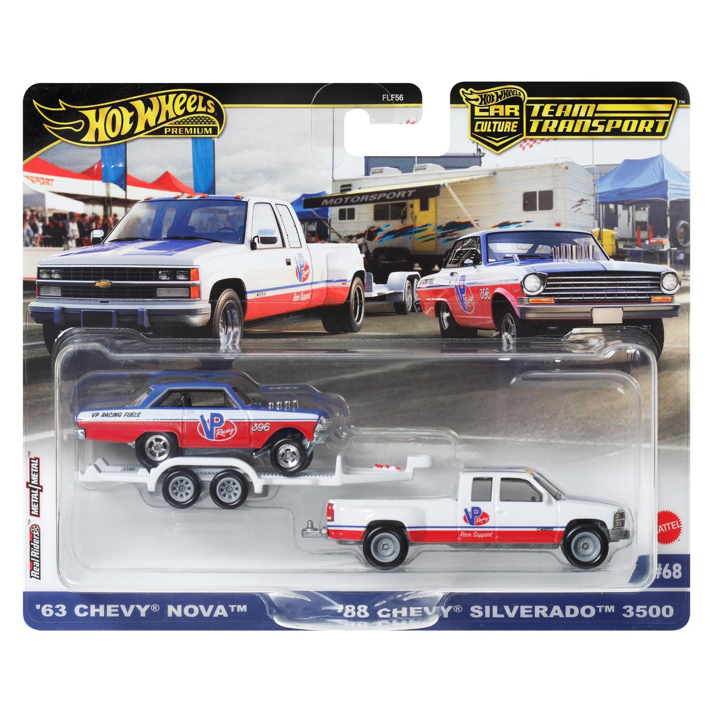 Set 2 masinute Chevy Silverado 3500 1988 si Chevy Nova 1963 - 1/64 Hot WHeels Premium