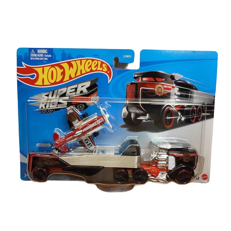 Camion Sky Show Rig Super Rigs cu avion - 1/64 Hot Wheels