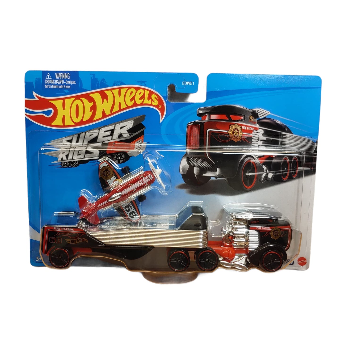 Camion Sky Show Rig Super Rigs cu avion - 1/64 Hot Wheels