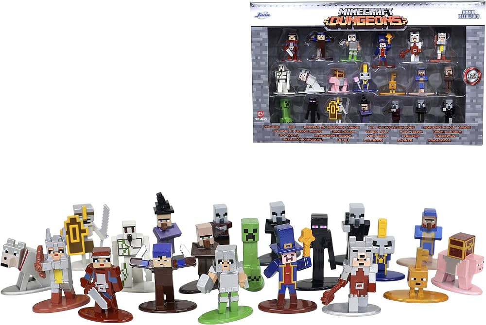 Set 20 de figurine metalice Minecraft Dungeons aprox 4cm - Jada