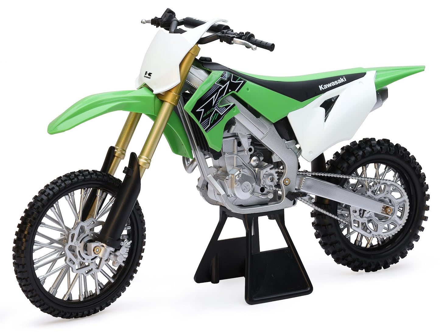 Motocicleta Kawasaki KX450 verde - 1/6 New Ray
