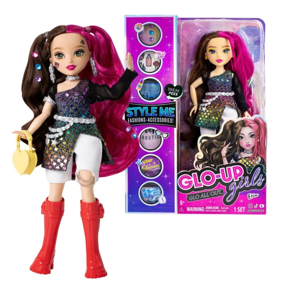 Papusa Glo-Up Girls Glo All Out - Erin 27cm