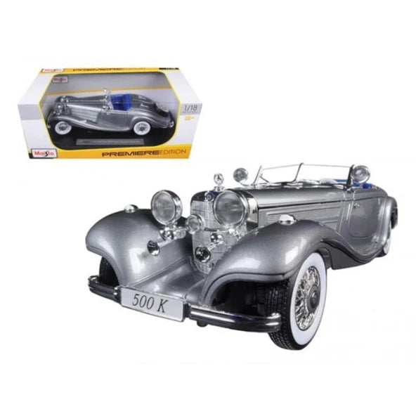 Mercedes-Benz 500K Typ Specialroadster 1936 gri - 1/18 Maisto