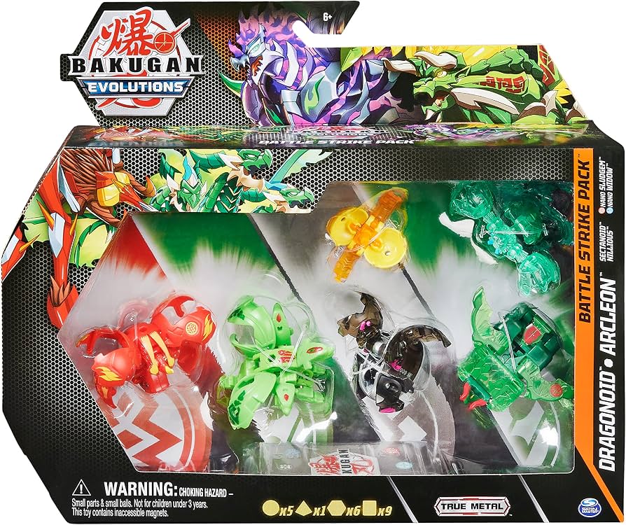 Set 6 Figurine Bakugan Evolutions - Battle Strike, Dragonoid, Arcleon, Sectanoid si Nillious