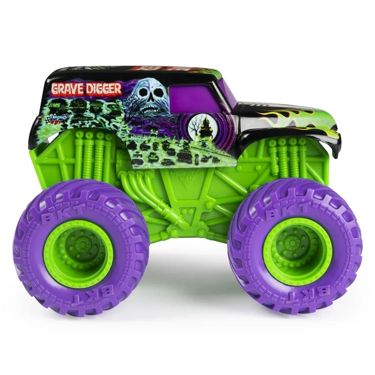 Monster Jam Grave Digger Rev'n Roar cu roti mov - 1/43 Spin Master