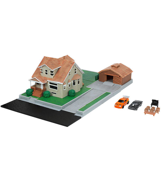 Diorama Casa Toretto cu 2 masinute 4cm - Jada