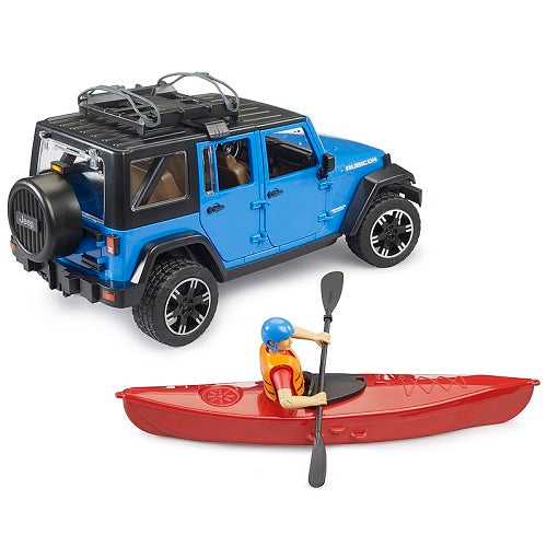 BRUDER 02529 -Jeep Wrangler Rubicon Unlimited, cu caiac si figurina