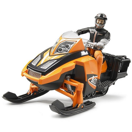 BRUDER 63101 - Snowmobil cu figurina barbat si accesorii