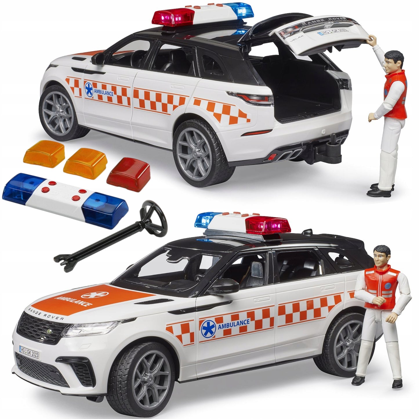BRUDER 02885 - Masina de urgenta Range Rover Velar cu paramedic