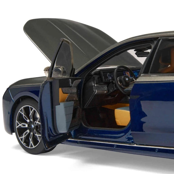 BMW I7 Bicolor gri/albastru - 1/18 Minichamps
