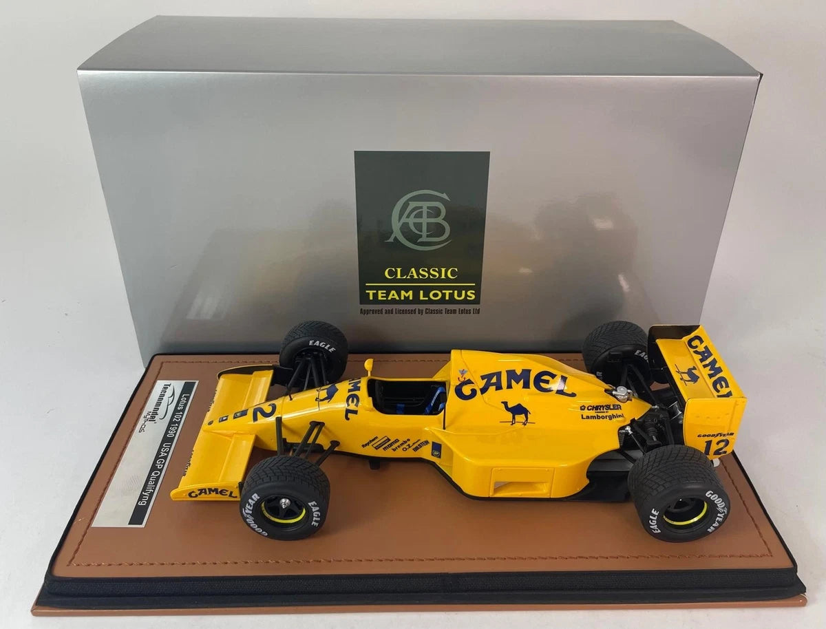 Formula 1 Lotus 102 1990 Lamborghini Engine USA GP Qualifyng Driver Derek Warwick 55pcs - 1/18 Tecnomodel