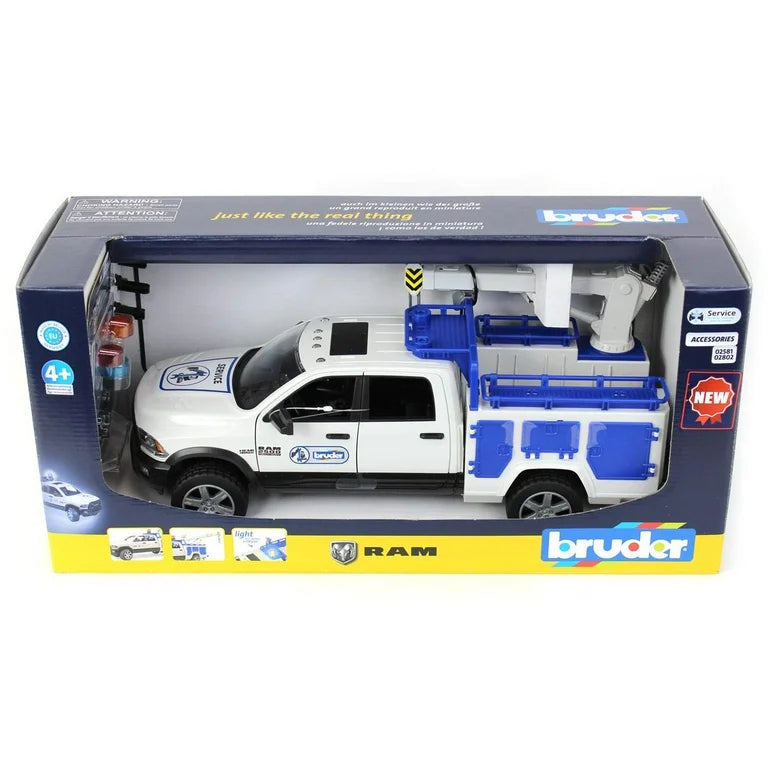 BRUDER 02509 - Camion de Service Bruder RAM 2500 cu macara și lumini