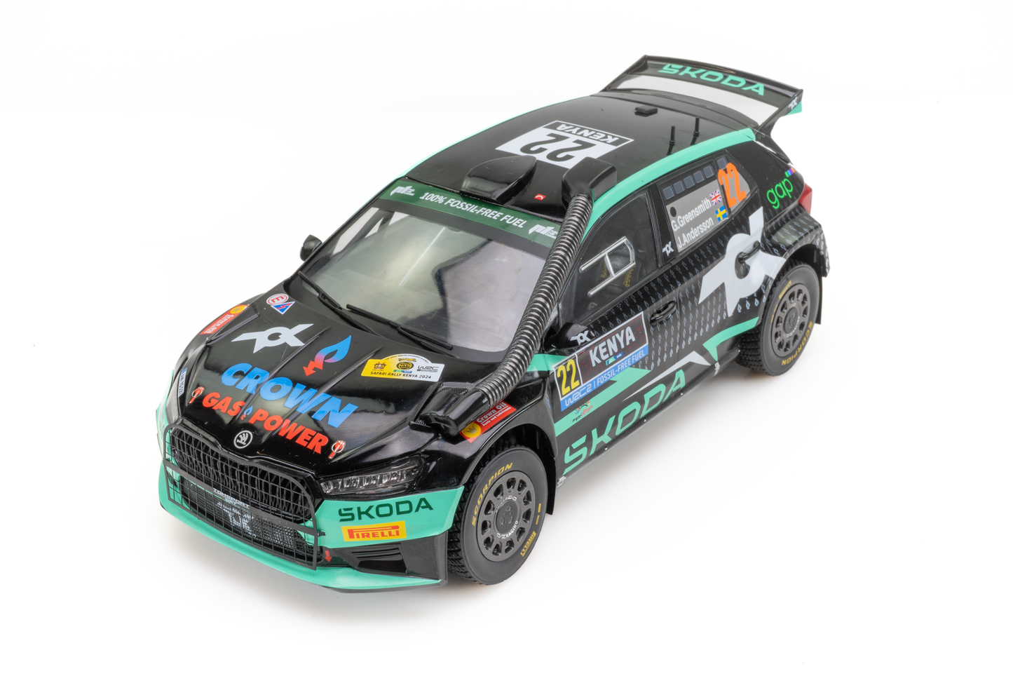 Skoda Fabia Rally2 2023 #22 Winner WRC2 Safari Rally Kenya 2024 - 1/18 IxoModels