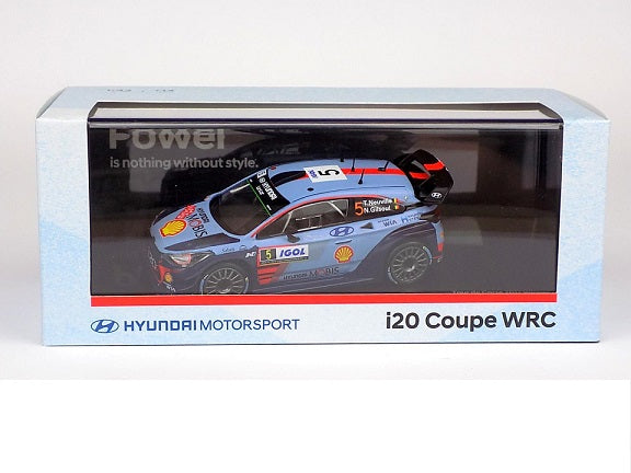 Hyundai i20 Coupe WRC #5 Winner Rallye Tour de Corse 2017 Neuville, Gilsoul cu vitrina plexiglass -1/43 PTC  Collectibles Industry