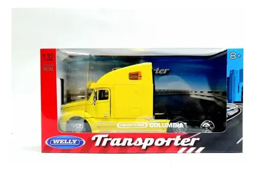 Camion Cap Tractor Freightliner Columbia galben - 1/32 Welly