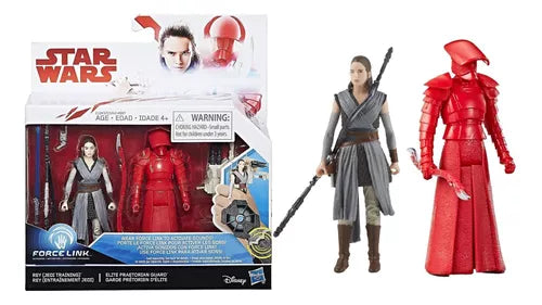 Set 2 figurine Star Wars Force Link - Rey (Jedi Training) & Elite Praetorian Guard 9cm