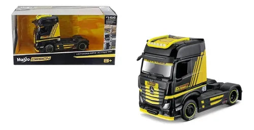 Camion Cap tractor Mercedes-Benz Actros 1851 galben/negru - 1/64 Maisto Design