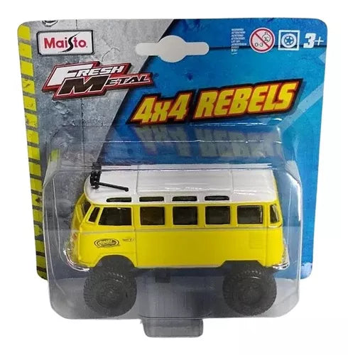 Masinuta Fresh Metal VW Samba galben - 1/43 Maisto