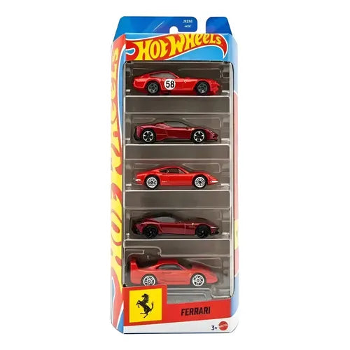 Set 5 masinute metalice Ferrari - 1/64 Hot Wheels