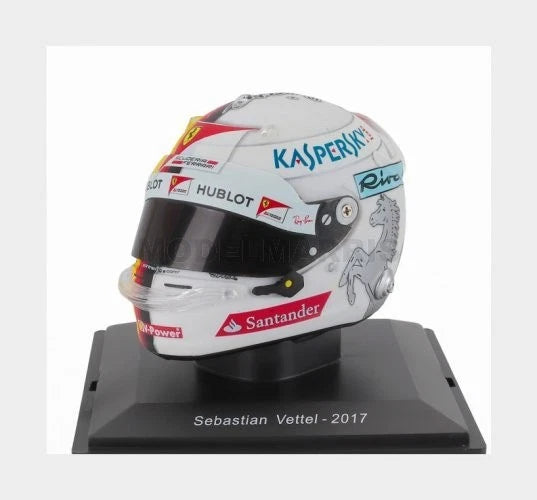 Casca Sebastian Vettel Scuderia Ferrari #5 Formula 1 2017 cu vitrina plexiglass - 1/5 Spark Editions