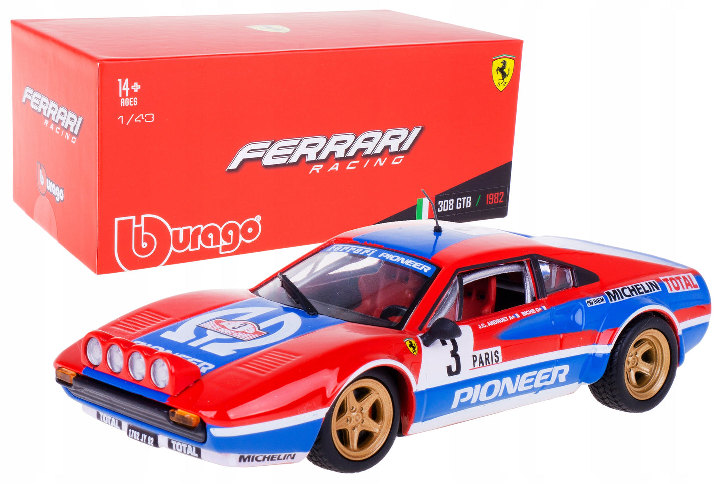 Ferrari 308 GTB 1982 #3 cu vitrina plexiglass - 1/43 Bburago Signature