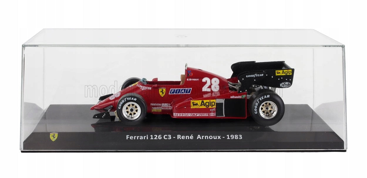 Formula 1 Ferrari 126 C3 Rene Arnoux 1983 #28 cu vitrina - 1/24 Altaya