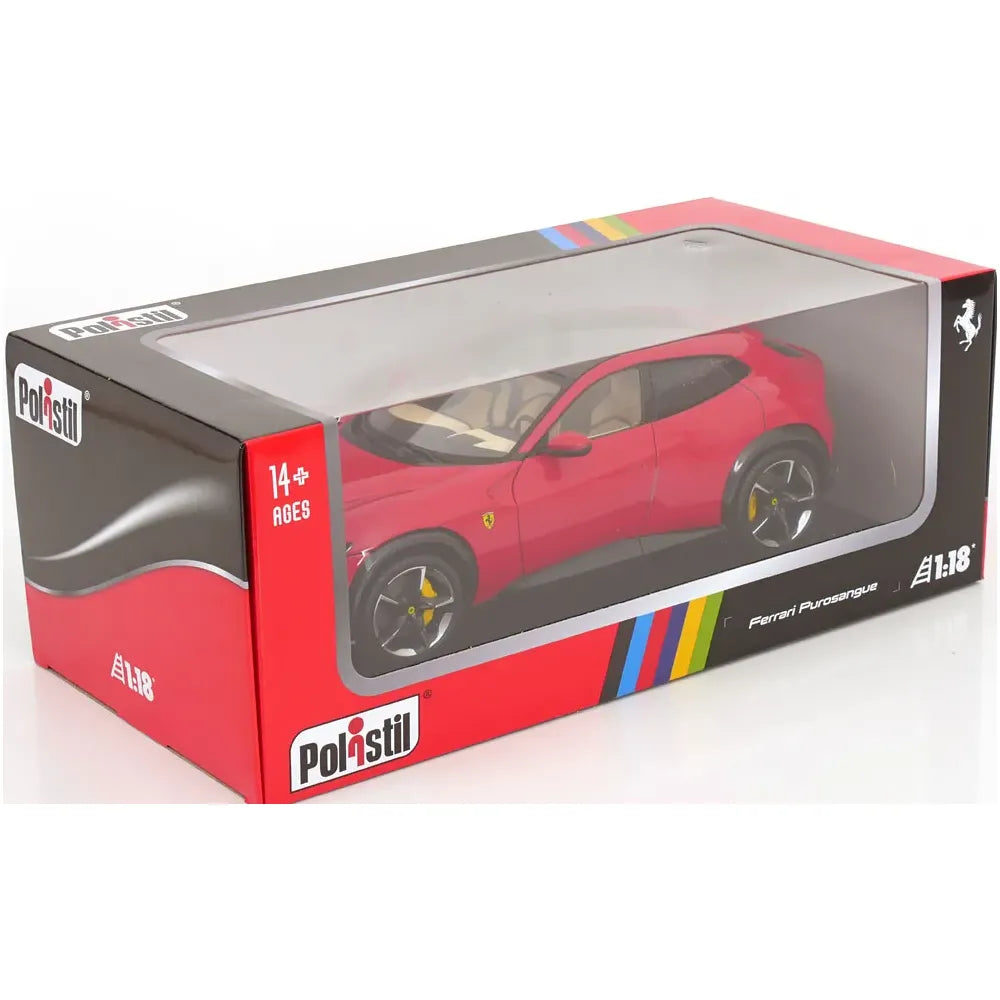Ferrari Purosangue rosu cu interior crem - 1/18 Polistil