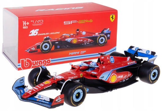 Formula 1  Ferrari SF-24 C.Leclerc #16 cu vitrina plexiglass - 1/18 Bburago