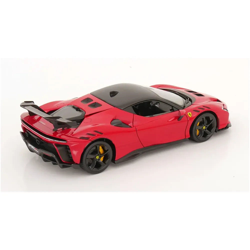 Ferrari SF90 XX Stradale cu pavilionul negru si scaune rosii - 1/18 Bburago