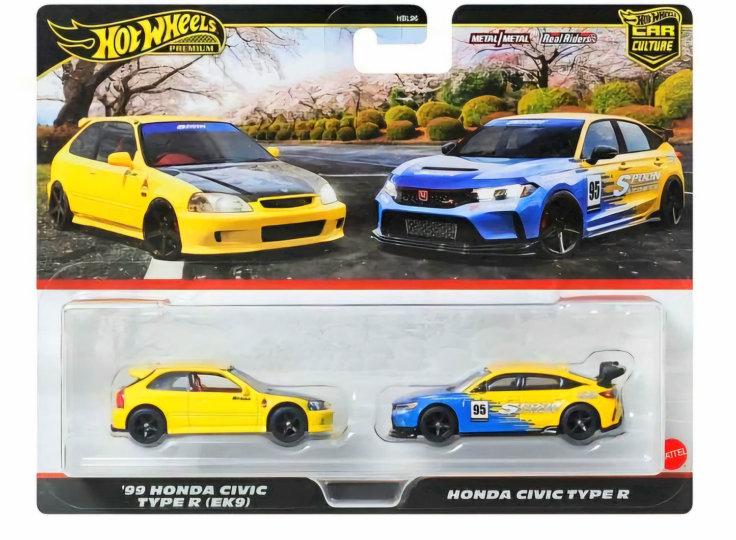 Set 2 machete Honda Civic Type R 1999 si Honda Civic Type R #95 - 1/64 Hot Wheels Premium