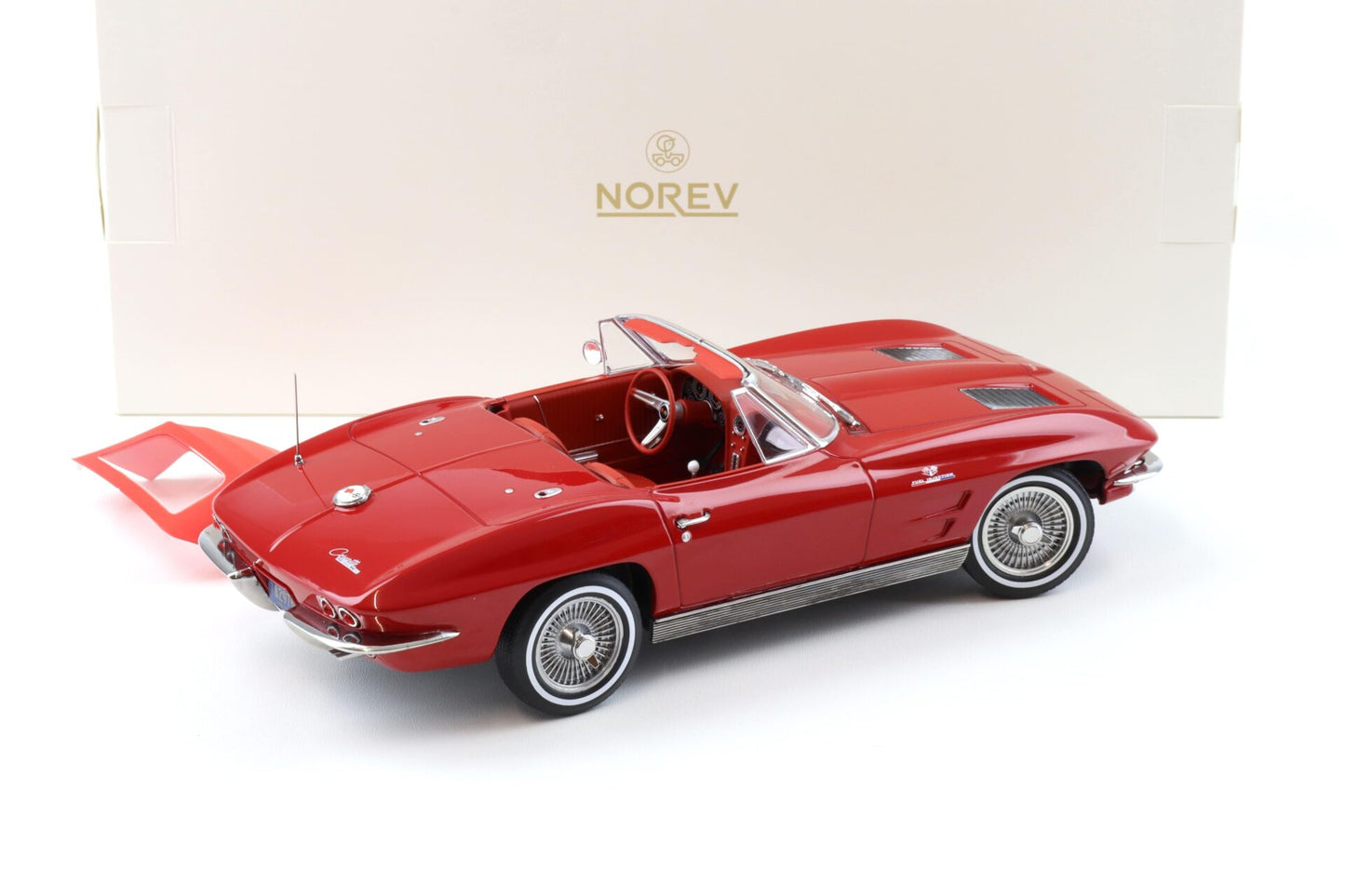Chevrolet Corvette Sting Ray Cabriolet 1963 Riverside rosu - 1/18 Norev