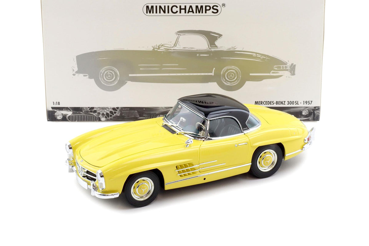Mercedes-Benz 300SL roadster cu hardtop W198 1957 galben - 1/18 Minichamps