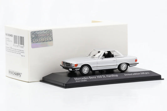Mercedes-Benz 350 SL Hardtop 1/500pcs cu vitrina plexiglass - 1/43 Minichamps