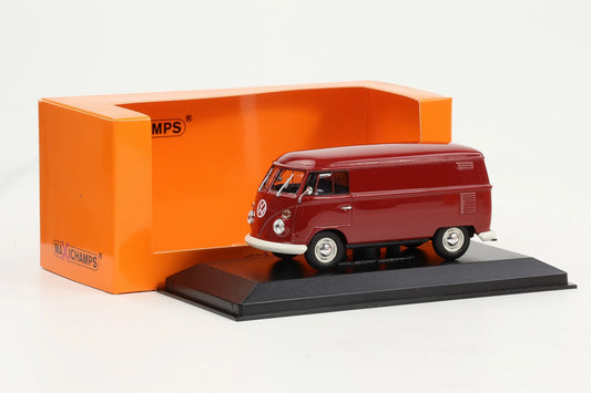 Volkswagen T1 delivery van  1963 rosu cu vitrina plexiglass - 1/43 Maxichamps