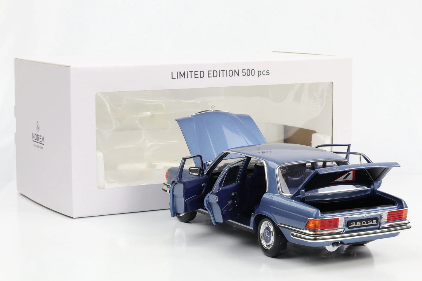 Mercedes-Benz 350 SE 1973 albastru 500pcs - 1/18 Norev