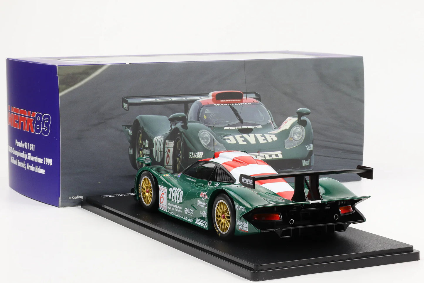 Porsche 911 GT1 #6 3rd FIA GT Championship Silverstone 1998 Bartels, Hahne - 1/18 Werk83