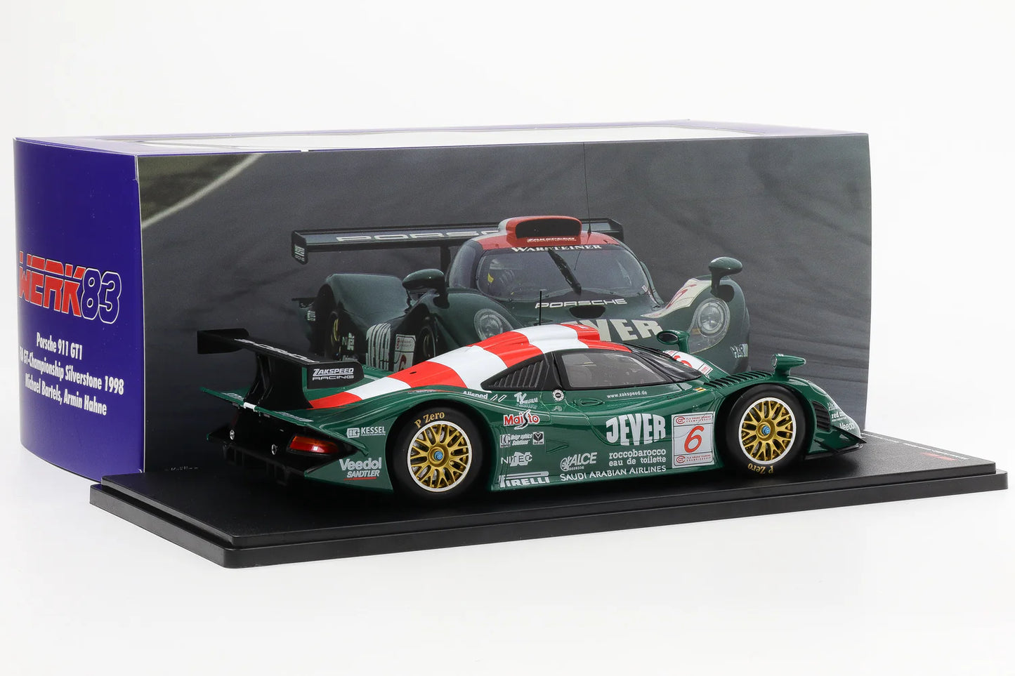 Porsche 911 GT1 #6 3rd FIA GT Championship Silverstone 1998 Bartels, Hahne - 1/18 Werk83