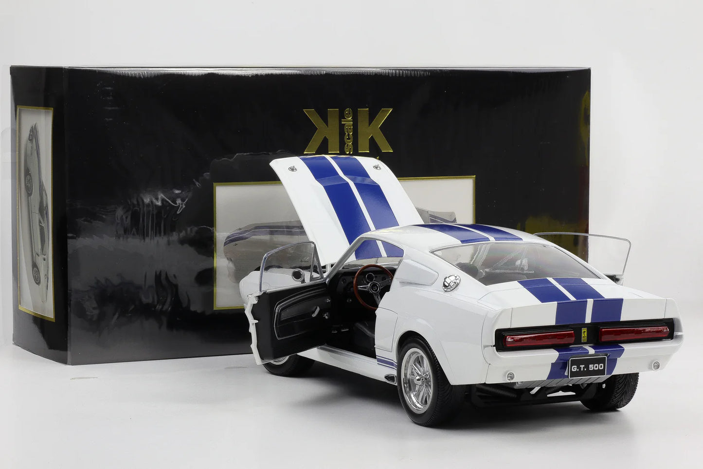 Ford Mustang Shelby GT500 Eleanor 1967 alb/dungi albastre - 1/12 KK-Scale