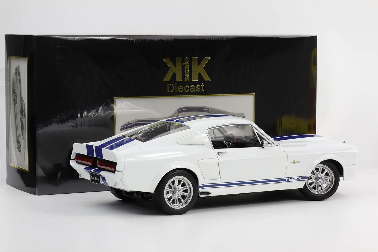 Ford Mustang Shelby GT500 Eleanor 1967 alb/dungi albastre - 1/12 KK-Scale