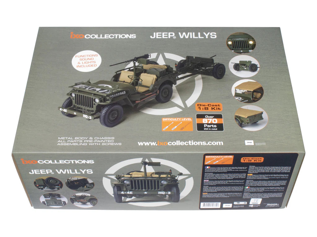 Jeep Willys kit de asamblat 870 piese cu lumini si sunete - 1/8 IxoCollections