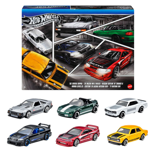 Set 6 masinute metalice - 1/64 Hot Wheels Silver Series