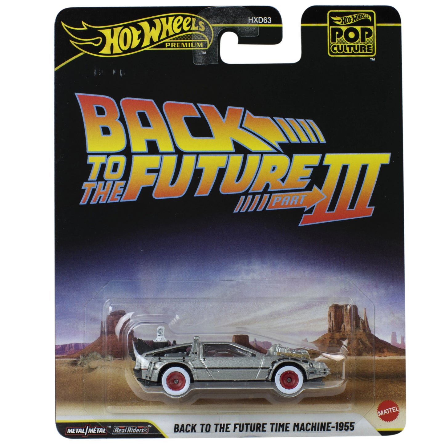 Masinuta Delorean Back to the Future III Time Machine 1955 - 1/64 Hot Wheels Premium