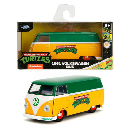 Autobuz metalic Volkswagen 1961 Testoasele Ninja galben/verde - 1/32 Jada