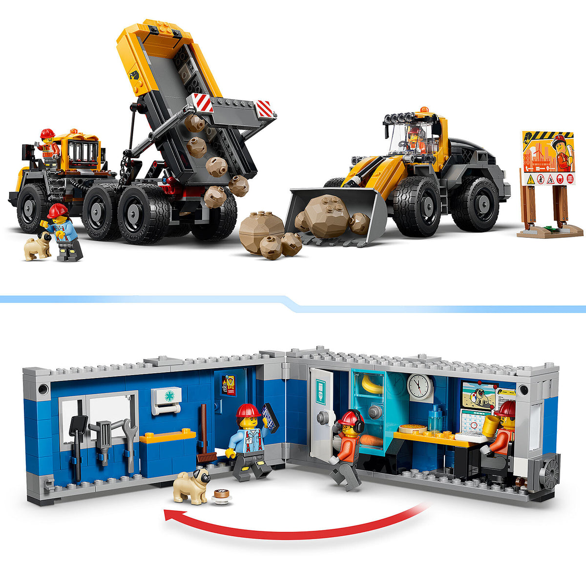 LEGO City 60494 - Camion basculant si incarcator frontal (1132 piese)