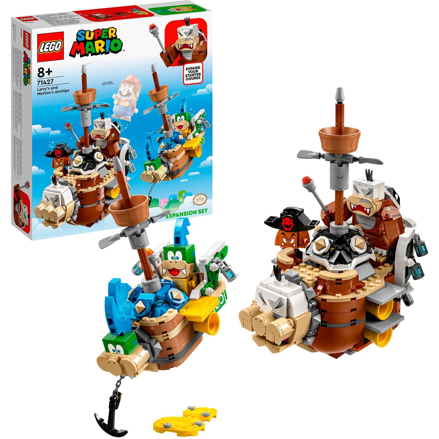 LEGO Super Mario 71427 - Set de extindere - Zepelinele lui Larry si Morton (1062 piese)