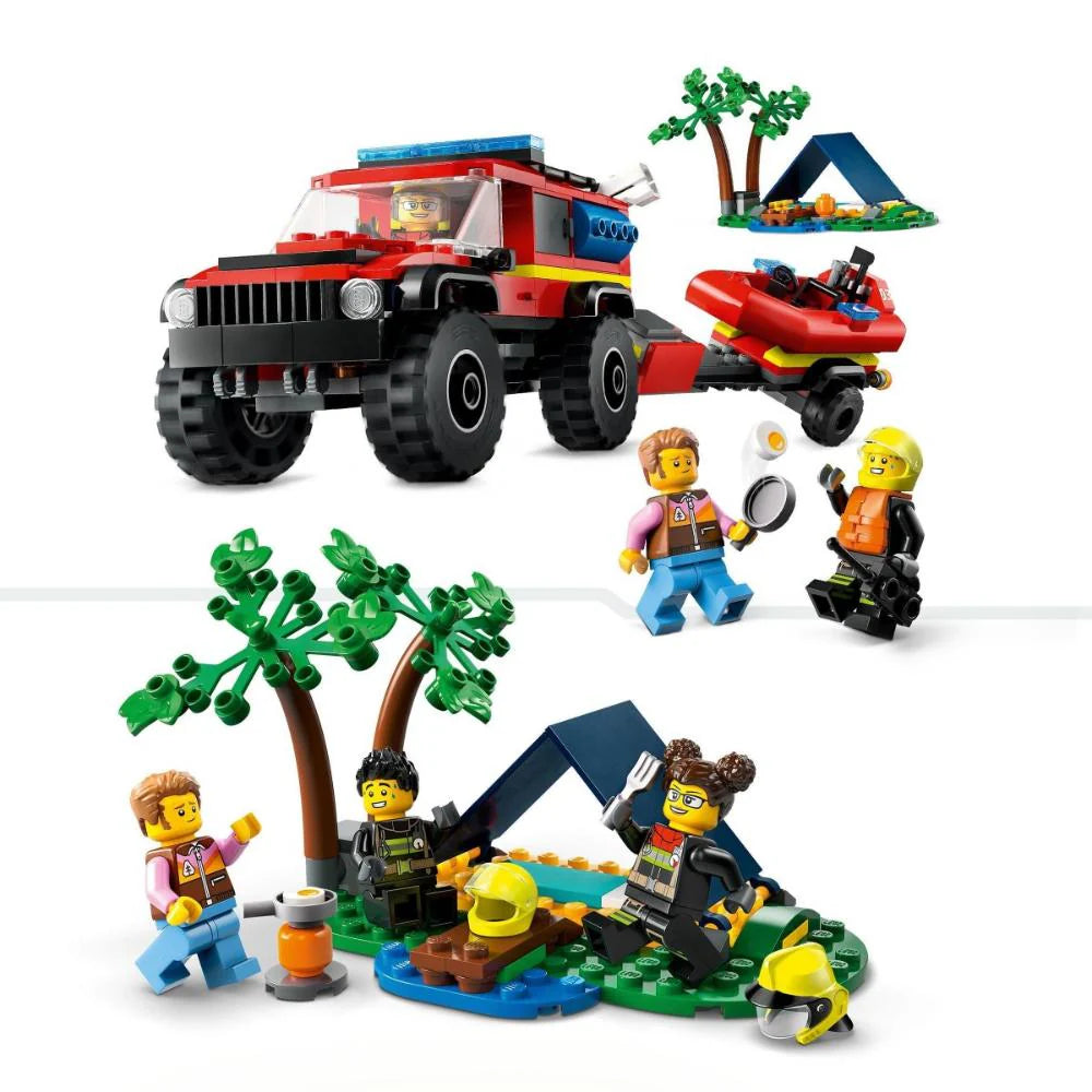LEGO City 60412 - Camion 4x4 si barca de pompieri (301 piese)