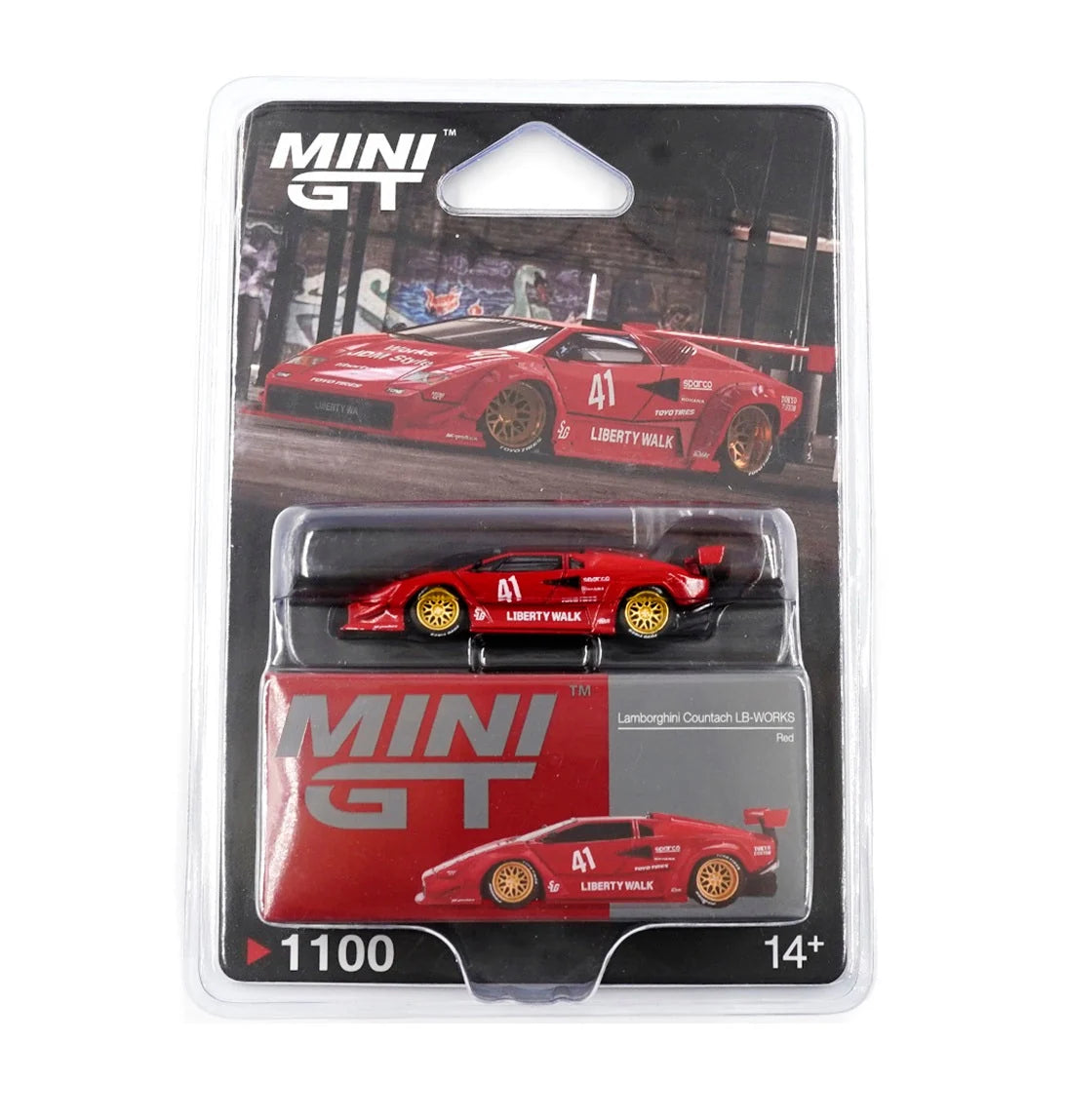 Lamborghini Countach LB-Works red #41 - 1/64 Mini GT